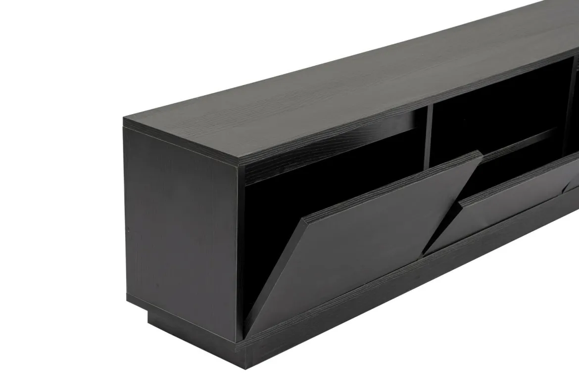 Porta TV nero 160x29x42h cm 3 ante - Morrigan
