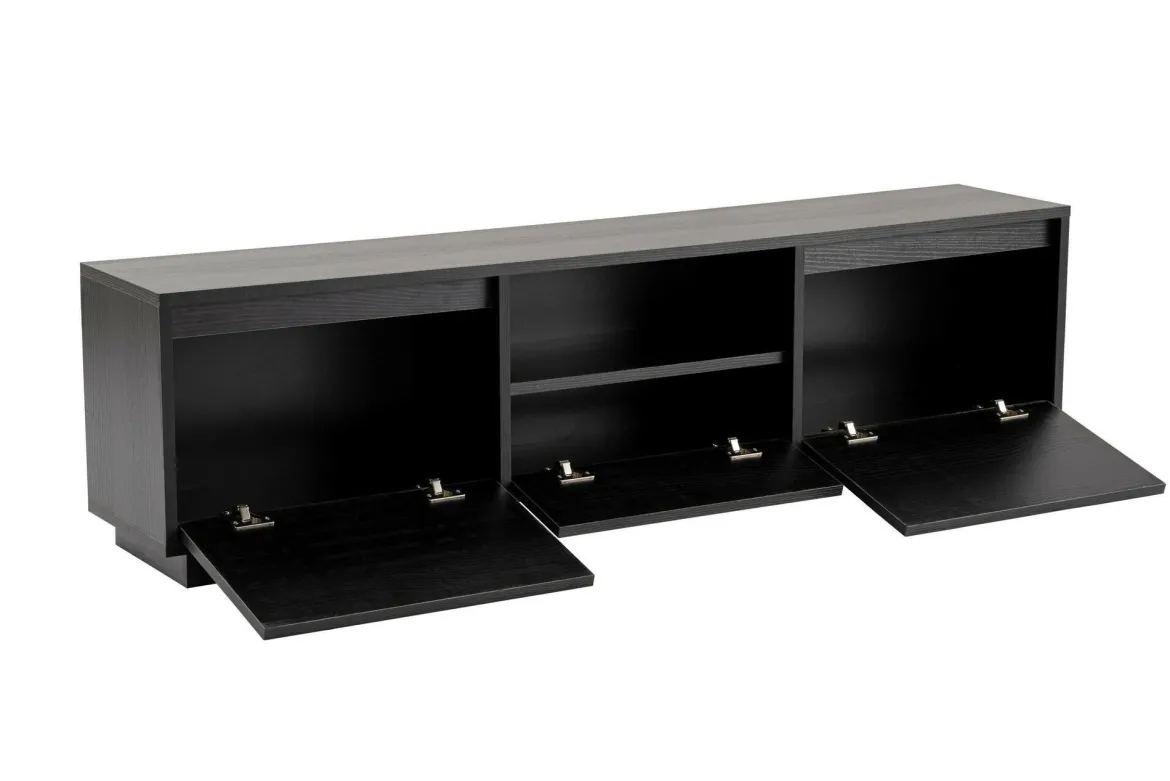 Porta TV nero 160x29x42h cm 3 ante - Morrigan
