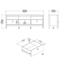 Porta TV nero 151x38x54h cm in legno - Astana