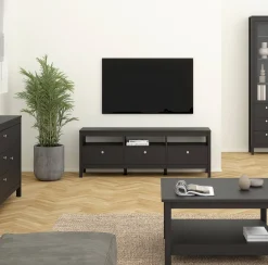 Porta TV nero 151x38x54h cm in legno - Astana
