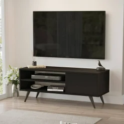 Porta TV nero 110x40x44h cm in legno - HuLanqi