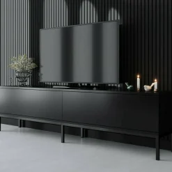 Porta TV nero 180x30x47h cm modulabile - Espero