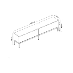 Porta TV nero 180x30x47h cm modulabile - Espero