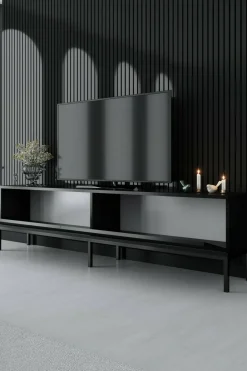 Porta TV nero 180x30x47h cm modulabile - Espero