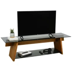 Porta TV noce e nero 158x40x45h cm in legno - Amorosi