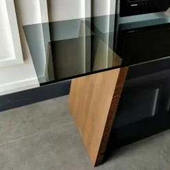 Porta TV noce e nero 158x40x45h cm in legno - Amorosi