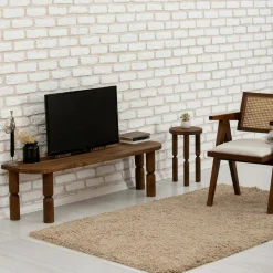 Porta TV noce 140x35x40h cm in legno - Fengshen