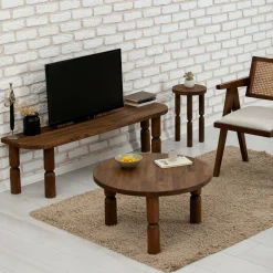 Porta TV noce 140x35x40h cm in legno - Fengshen