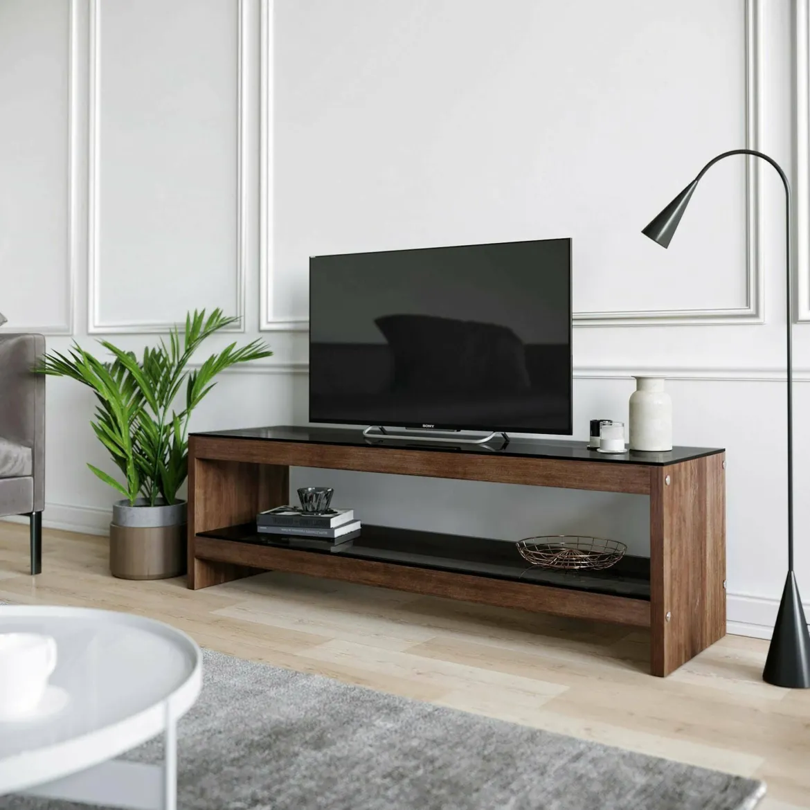 Porta TV noce 140x40x45h cm in legno - Wiley