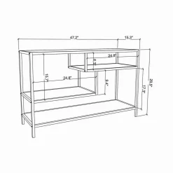 Porta TV oro e antracite 120x39x75h cm in legno - Ivette