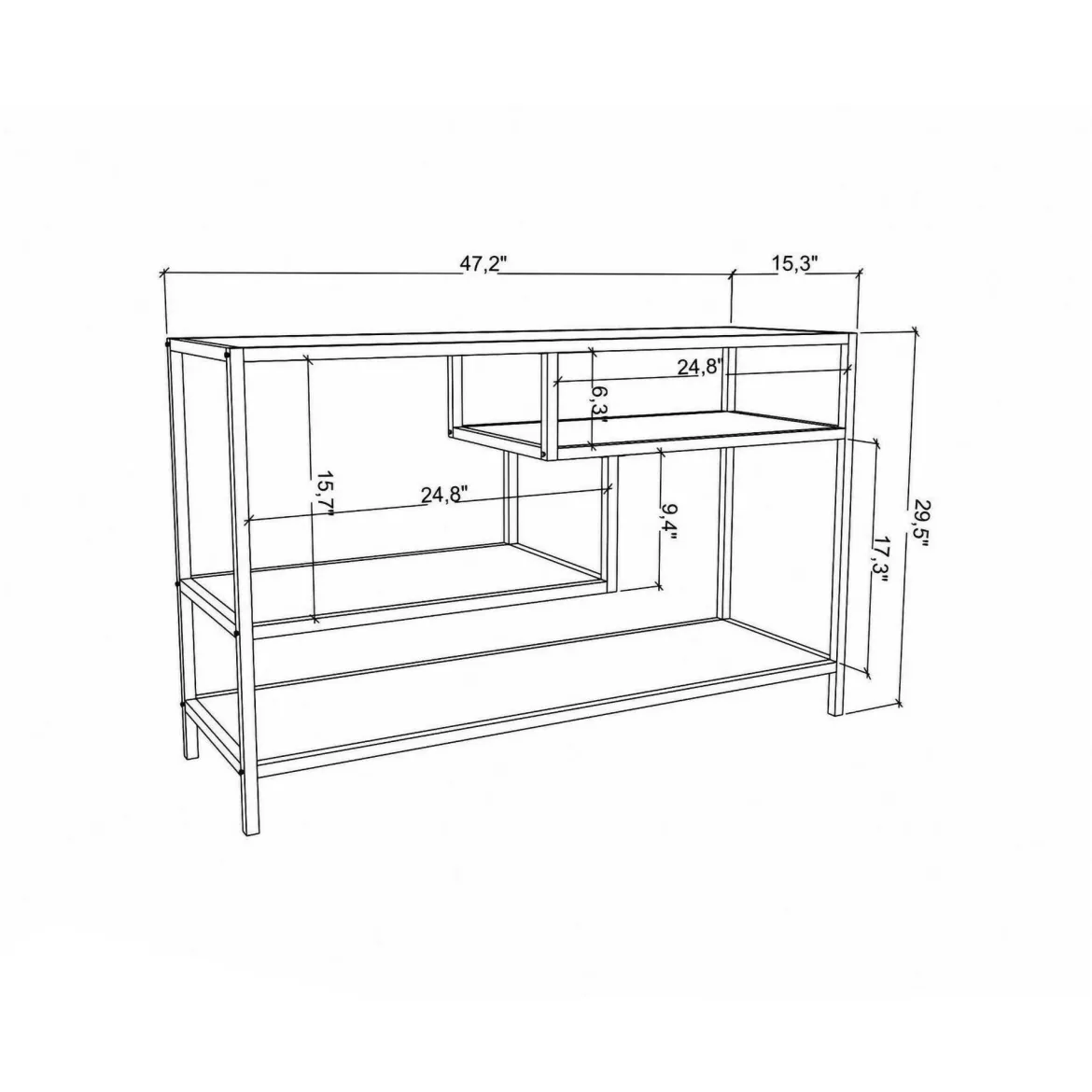 Porta TV oro e quercia 120x39x75h cm in legno - Ivette