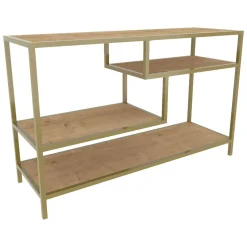 Porta TV oro e quercia 120x39x75h cm in legno - Ivette