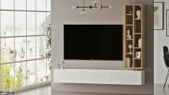 Porta TV quercia e bianco 180x31x29h cm 2 ante - Pavone