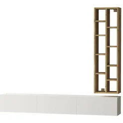 Porta TV quercia e bianco 180x31x29h cm 2 ante - Pavone