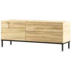 Porta TV quercia e nero 120x35x46h cm 3 ante - Zephir