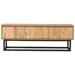 Porta TV quercia e nero 140x40x50h cm in legno - Ignazia