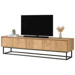 Porta TV quercia e nero 180x40x50h cm in legno - Ignazia