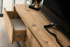 Porta TV quercia e nero 180x40x50h cm in legno - Ignazia