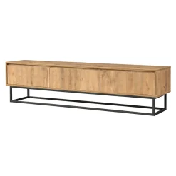 Porta TV quercia e nero 180x40x50h cm in legno - Ignazia
