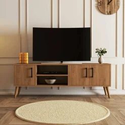 Porta TV quercia 150x34x52h cm 3 ante - Brugine