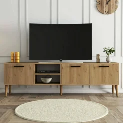 Porta TV quercia 180x35x53h cm 3 ante - Brugine