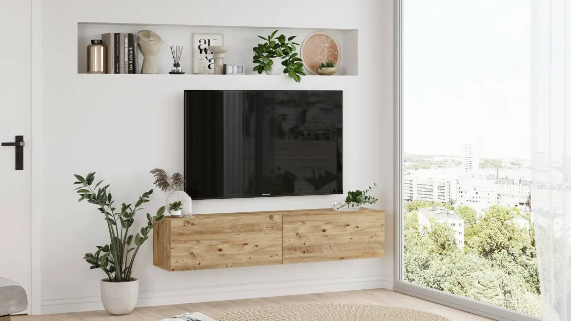 Porta TV quercia 140x31x29h cm 2 ante - Diaspro