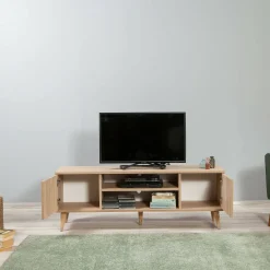 Porta TV quercia 140x40x50h cm 2 ante - Enrica