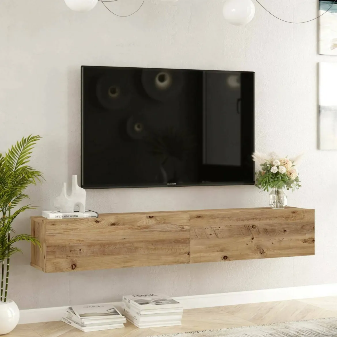 Porta TV quercia 180x31x29h cm 2 ante - Pavone