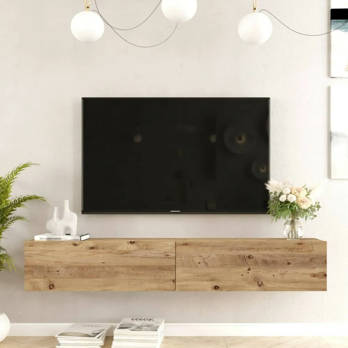 Porta TV quercia 180x31x29h cm 2 ante - Pavone