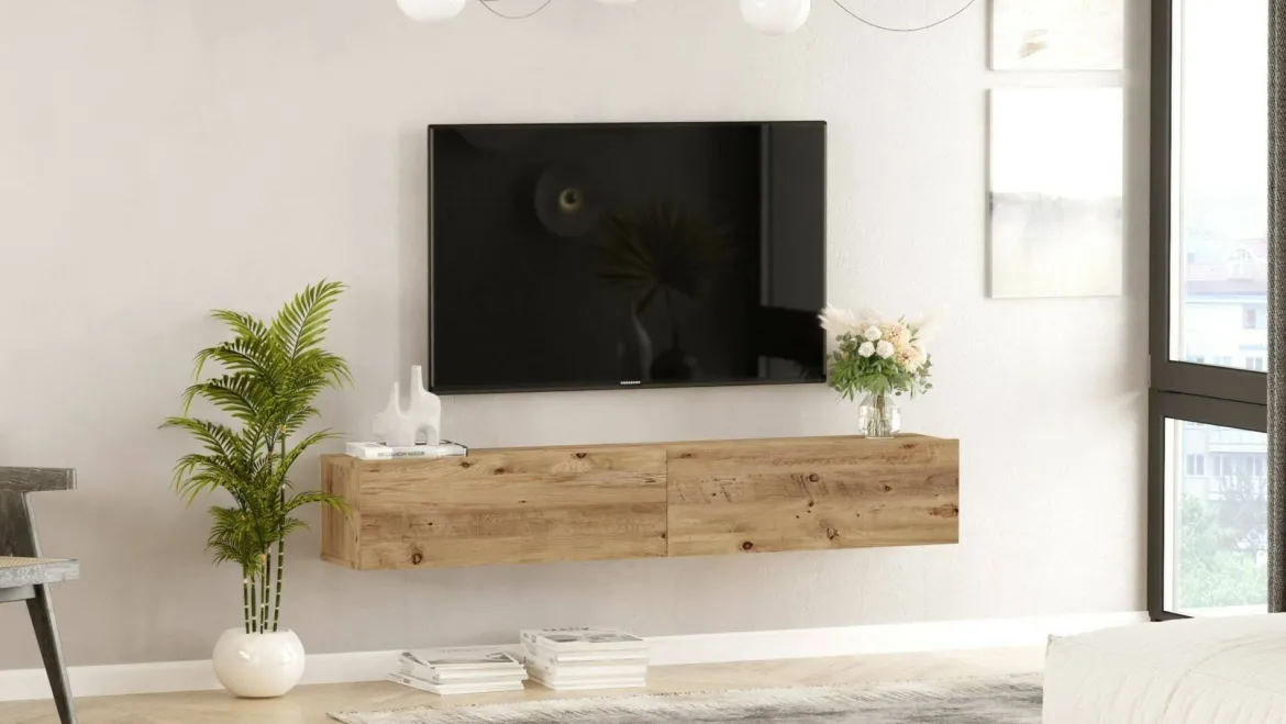 Porta TV quercia 180x31x29h cm 2 ante - Pavone