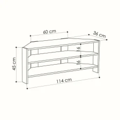 Porta TV quercia 114x36x45h cm in legno - Centauro