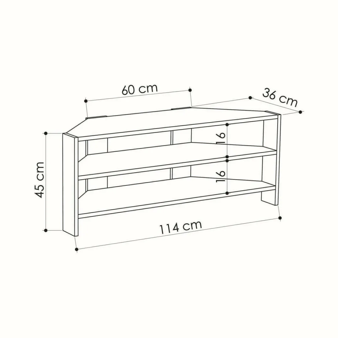 Porta TV quercia 114x36x45h cm in legno - Centauro
