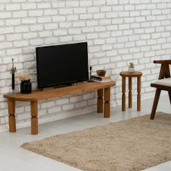 Porta TV quercia 140x35x40h cm in legno - Fengshen
