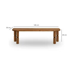 Porta TV quercia 140x35x40h cm in legno - Fengshen