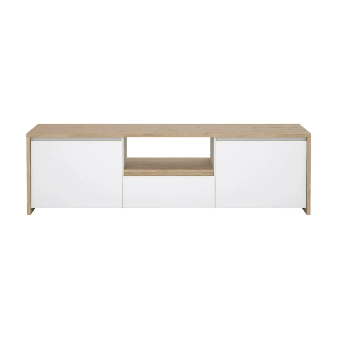 Porta TV rovere e bianco lucido 178x48x51h cm 2 ante e 1 cassetto - Ambivere