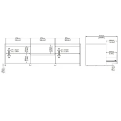 Porta TV rovere e bianco lucido 178x48x51h cm 2 ante e 1 cassetto - Ambivere