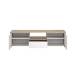 Porta TV rovere e bianco lucido 178x48x51h cm 2 ante e 1 cassetto - Ambivere