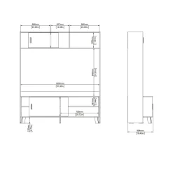 Porta TV rovere e bianco 158x48x180h cm 2 ante - Nicosia