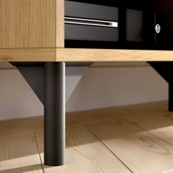 Porta TV rovere nodi e antracite 165x40x46h cm modulabile - Argon