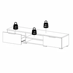 Porta TV rovere 172x39x33h cm 3 ante - Ammiro