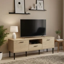 Porta TV rovere 147x39x56h cm 2 ante e 1 cassetto - elie