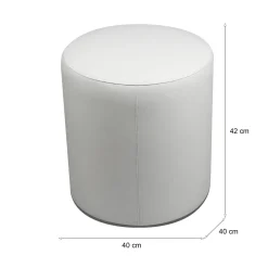 Pouf cilindrico bianco 40x40x42h cm - Lisboa