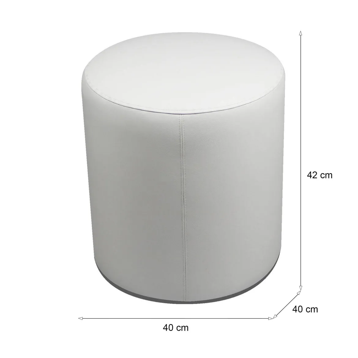 Pouf cilindrico bianco 40x40x42h cm - Lisboa