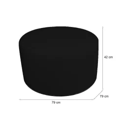 Pouf cilindrico nero 79x79x42h cm - Anacapri