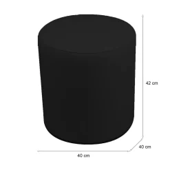 Pouf cilindrico nero 40x40x42h cm - Lisboa