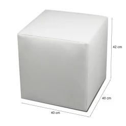 Pouf cubico bianco 40x40x42h cm - Accumoli