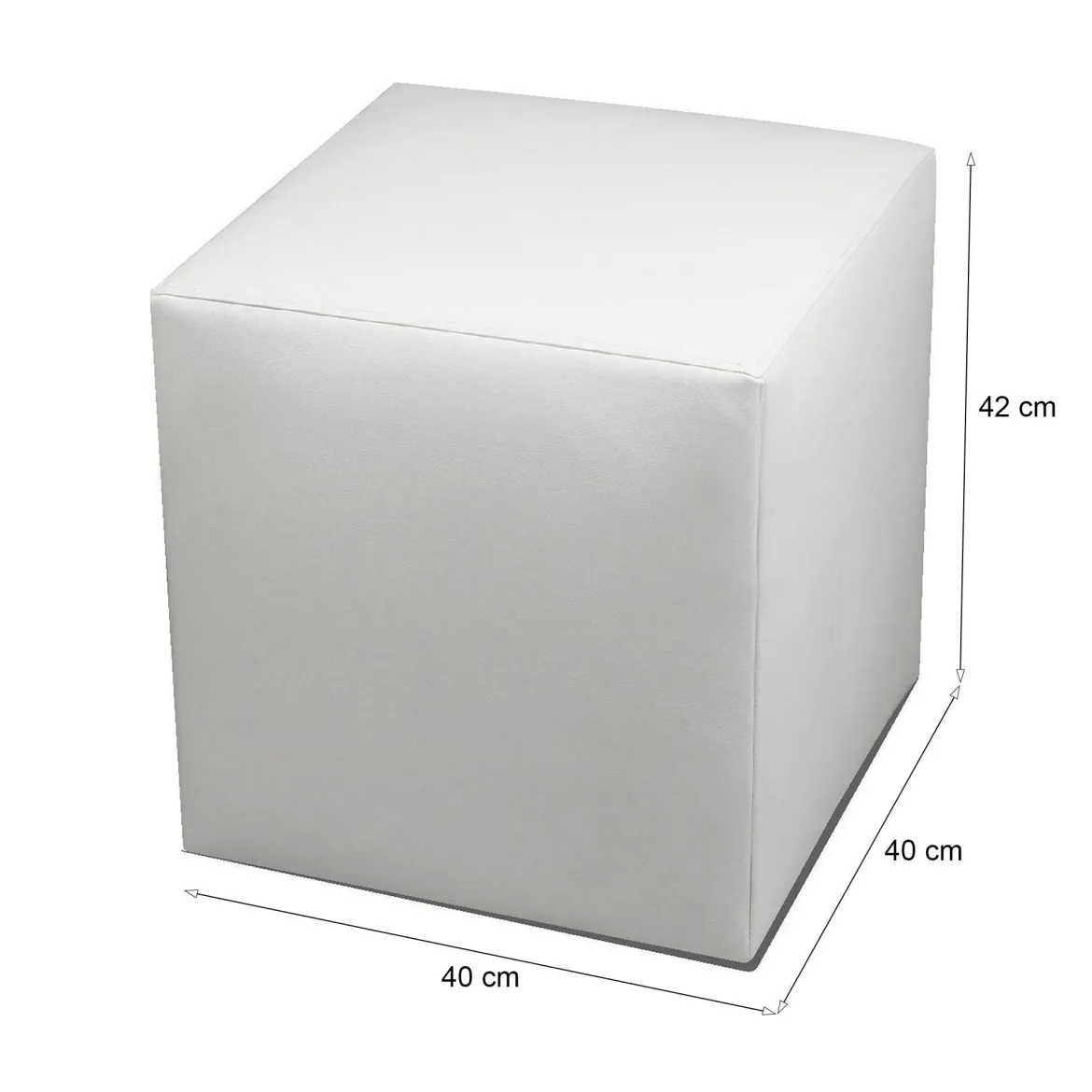Pouf cubico bianco 40x40x42h cm - Accumoli