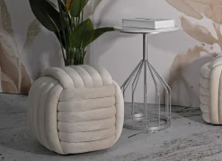 Pouf cubico crema 45x45x45h cm - Bozzente