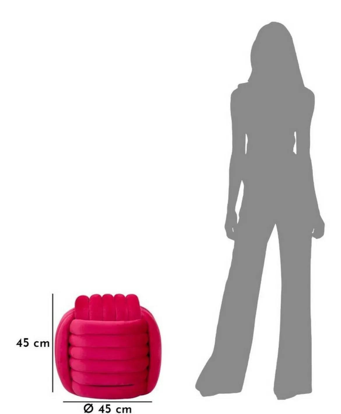 Pouf cubico fucsia 45x45x45h cm - Bozzente