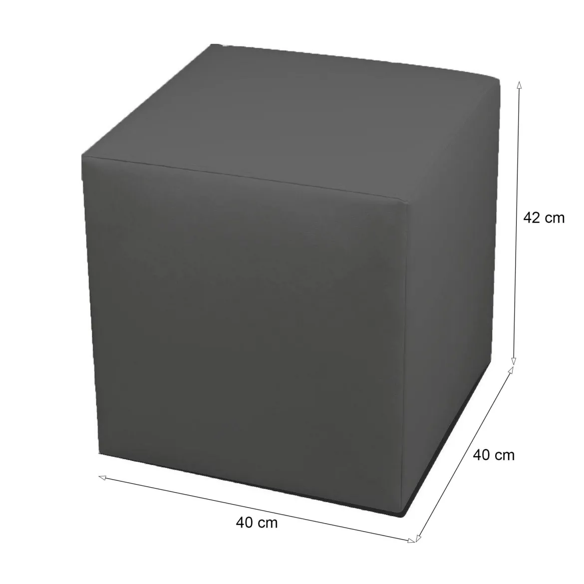 Pouf cubico grigio scuro 40x40x42h cm - Accumoli